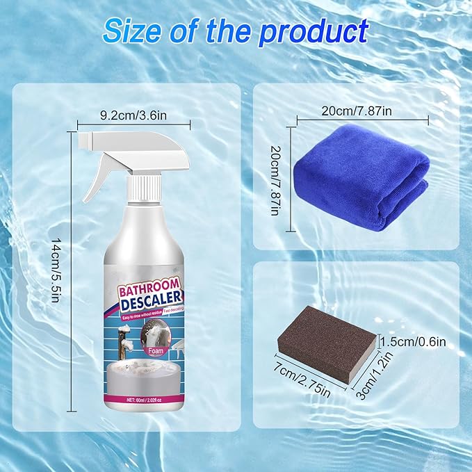 2026 New Bathroom Descaler Foam Cleaner, Multipurpose Bathroom Foam Cleaner Stubborn Stains Cleaner, Bathrooms Descaler Cleaner Spray, All Purpose Rinse Cleaning Foam for Bathrooms (1)