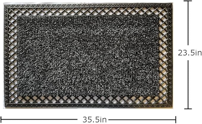 Clean Machine 10376932 French Quarter Astroturf Dirt Trapper Doormat, 22.25" x 35.25", Flint Gray
