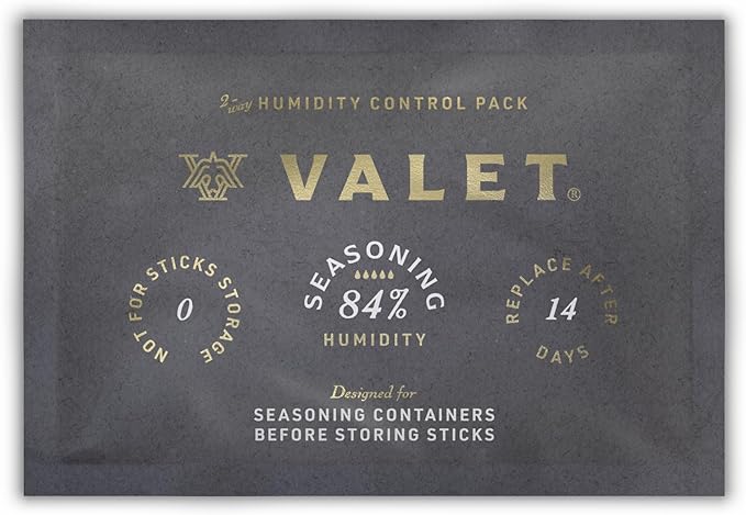 Valet 84% Two-Way Humidity Packs 4-Pack (60g), Two-Way Humidity Control Packs Seasoning Kit, Wood Container Prep, Made in USA
