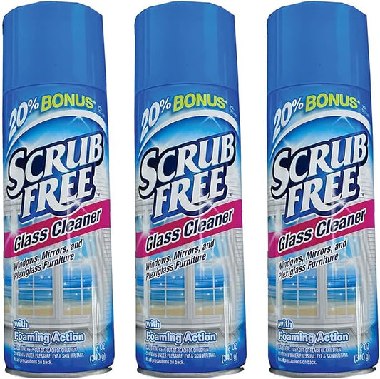 All in One Glass Cleaner Scrub Free - For Windows, Mirrors and Plexiglass Furniture - (3) 12 oz Cans - with Foaming Action The best way to clean glasses. Take yours!