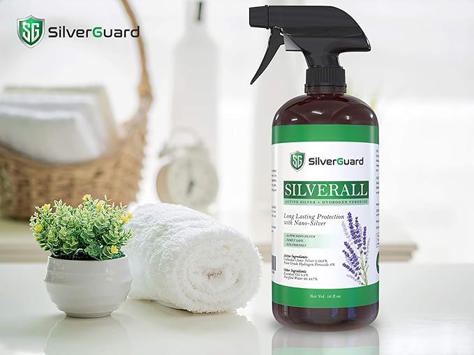 SilverAll Enhanced Hydrogen Peroxide Cleaner + Active Silver | All Purpose Cleaner with Long-Lasting Protective Silver Shield | Food Grade Hydrogen Peroxide 3 Percent | Lavender 1 Pack