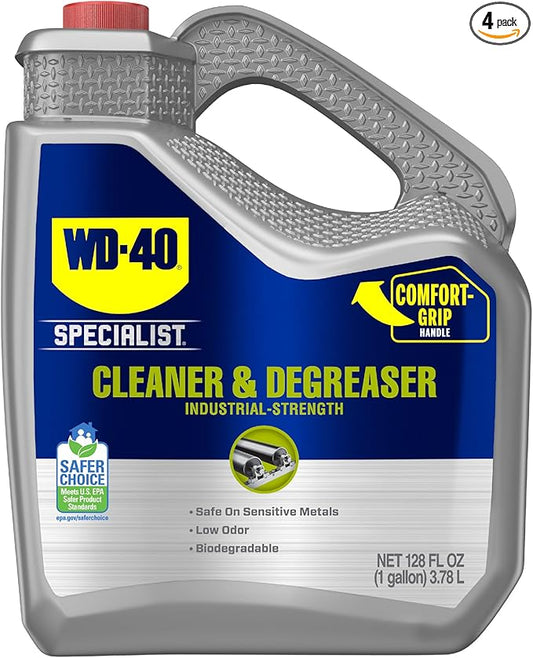 WD-40 Specialist Cleaner & Degreaser, Multi-Surface Cleaning Solution, One Gallon, 4-Pack