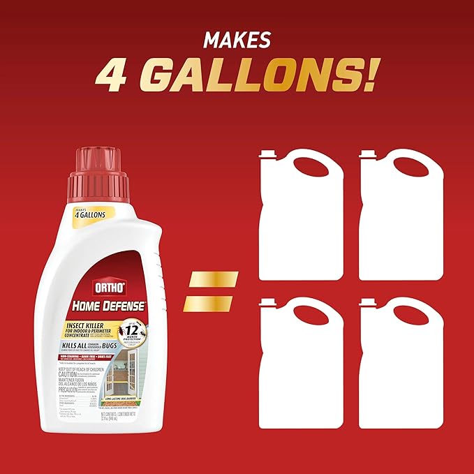 Ortho Home Defense Insect Killer for Indoor and Perimeter Concentrate - Kills Ants, Cockroaches and Spiders, 32 fl. oz.
