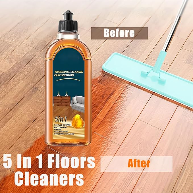XIRUJNFD 5 in 1 Floor Cleaner, Fragrance Cleaning Care Solution, for Wood Floor, Marble Floor, Wooden Furniture-Long Lasting Fragrance (3)