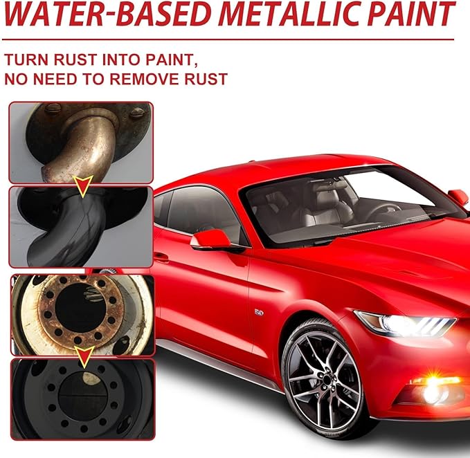 Rust Gel Rust Converter - 35.3 Fl Oz, Rust Remover for Metal, Anti Rust Paint with Brush, Eliminates Oxides from Aluminum, Cast Iron, and Steel (Milky (Black),35.3 Fl Oz)