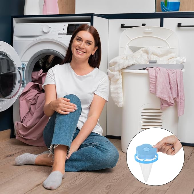 4PCS Pet Hair Remover for Laundry, Reusable Lint Catcher for Washing Machine, 2026 Upgraded Household Lint Trap Cleaning Mesh Bag, Laundry Pet Hair Catcher for Dogs and Cats