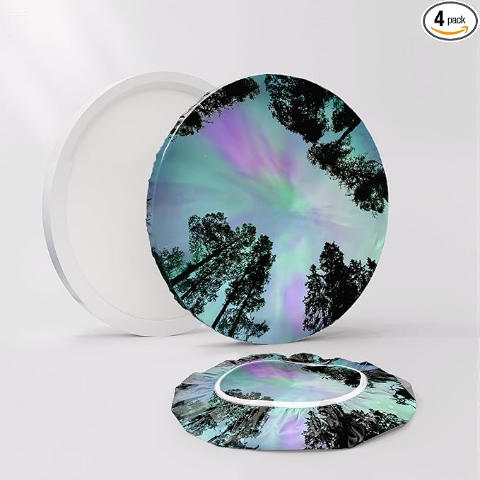 12" Ceiling Light Cover, 4 Pcs Flush Mount Light Fixture Cover, Fabric Ceiling Light Fixture Cover, Light Filters for Bedroom, Kitchen, Hallways/Entryways, Office, Basement (Aurora)