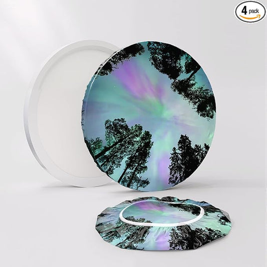 12" Ceiling Light Cover, 4 Pcs Flush Mount Light Fixture Cover, Fabric Ceiling Light Fixture Cover, Light Filters for Bedroom, Kitchen, Hallways/Entryways, Office, Basement (Aurora)