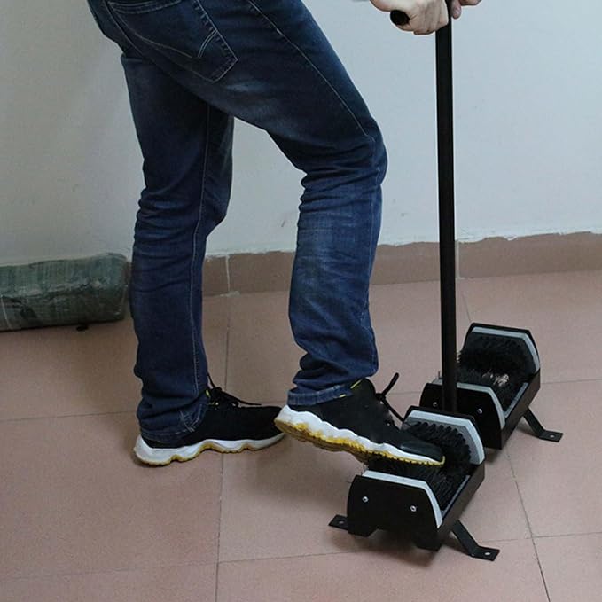 Heavy Duty Boot Scrubber Brush - Standing Shoe Cleaner for Mud, Dirt Snow, Double Foot Scraper with Sturdy Handle, Ideal for Entryway, Garden Garage