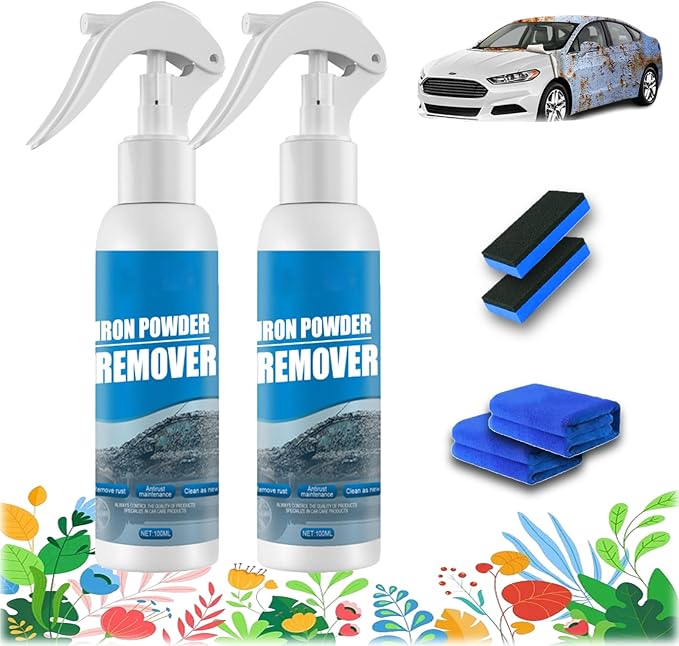 2026 New Multi-functional Quick-Acting Rust Removal Spray, Rust Removal Spray for Metal, Fast-Acting Formula for Tools, Leaves Primed Surface Ready to Paint, Furniture & Household Surfaces (2PC)