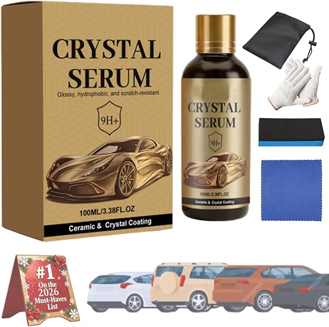 Ptz Crystal Serum for Cars, Graphene Ceramic Coating Spray, Advanced Car Coating with Crystal Serum Effect, Quick Apply Car Detailing Spray for Shine & Surface Protection, Auto Paint Care