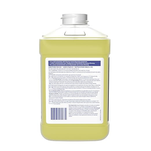 Diversey 94996466 Prominence Heavy Duty Floor Cleaner, Commercial General Purpose Daily Cleaning Solution, J-Fill Liquid Concentrate, Citrus Scent, 2.5-Liter