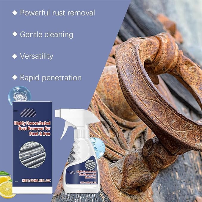 Vedaeyer Rust Remover,Highly Concentrated Steel Rust Remover,Rust Remover for Metal,Tools,Stainless Steel,Automotive Parts,Fast Acting (2pc)