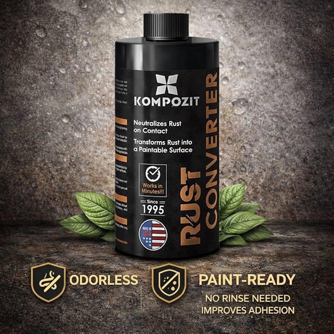 Rust Converter, Professional Plant-Based Metal Surface Prep, Industrial-Grade Corrosion Protection, Ready-to-Use Formula, 1 Quart