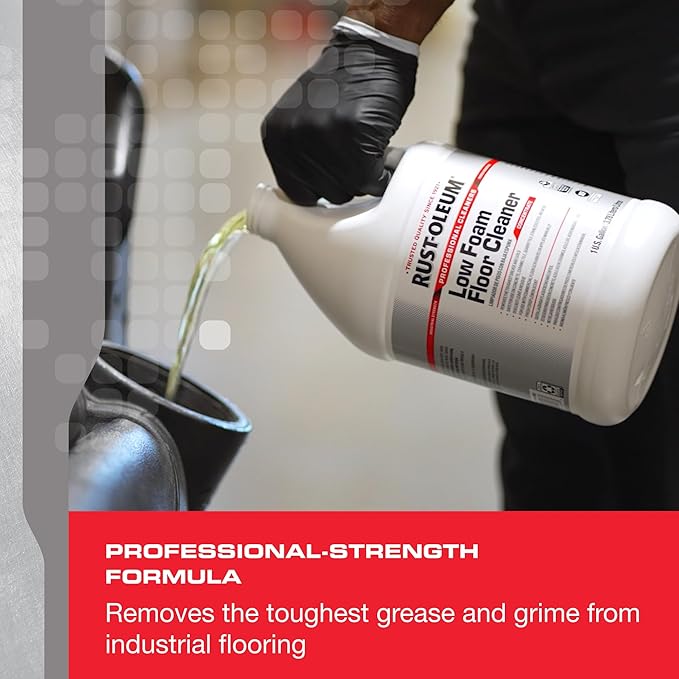 Rust-Oleum Professional Cleaners Low Foam Floor Cleaner | 1 Gallon (128 oz) | Professional Strength Concentrate | Lemon Scent
