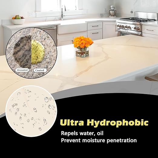NADAMOO 2K Granite & Marble Sealer Spray, 2-Parts Formula Sealant with Stronger Adhesion and Enhanced Wear Resistance, Seal & Protect Kitchen & Bath Surfaces, Clear, 2 Cans