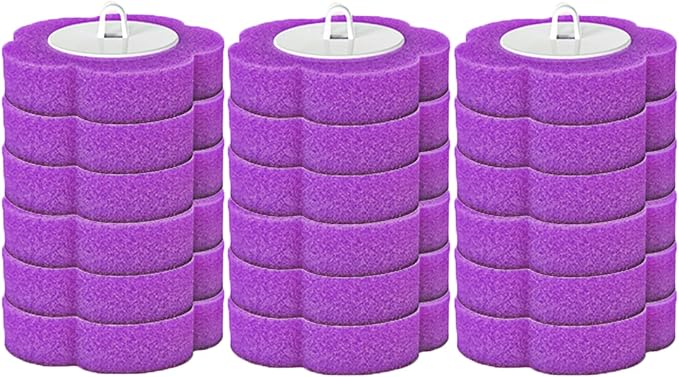 Disposable Toilet Brush and Holder Kit, Wall-Mounted Toilet Cleaning System with 18Pcs Pre-Soaked Cleaner Refills for Bathroom Deep Cleaning (Replacement Head - Purple -18Pcs)