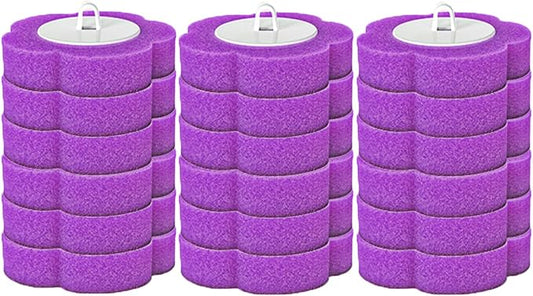 Disposable Toilet Brush and Holder Kit, Wall-Mounted Toilet Cleaning System with 18Pcs Pre-Soaked Cleaner Refills for Bathroom Deep Cleaning (Replacement Head - Purple -18Pcs)