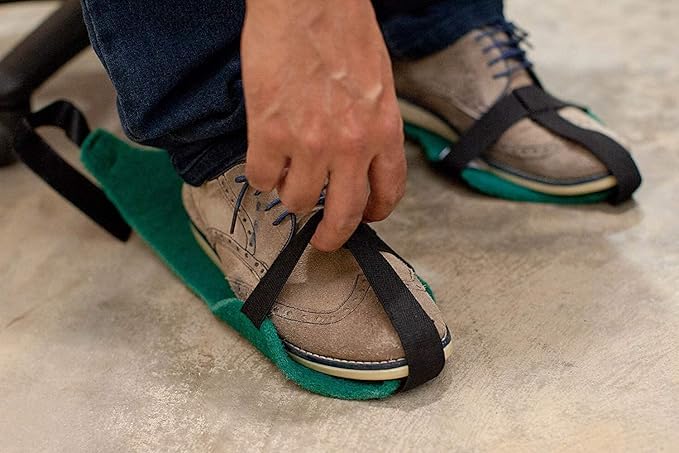 SAFE HANDLER Washable Shoe Scrubber for Floor Cleaning, Slip-Resistant, Easily Adjustable & Ergonomic, Reinforced Edges | Fits Adult Shoes (60 Pairs)