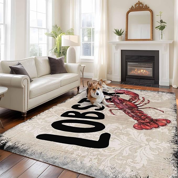 Nautical Ocean Wood Texture 9'x12' Large Area Rugs, Washable Area Rugs Non-Slip Indoor Floor Mats Large Carpet for Living Room Bedroom Dining Room