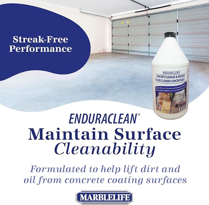 Marblelife EnduraCLEAN Garage and Indoor Concrete Floor Coating Cleaner, Effective Basement & Garage Floor Cleaner, Effective Concrete Cleaner, Ready-To-Use Cement Cleaner & Degreaser, 128 oz Refill