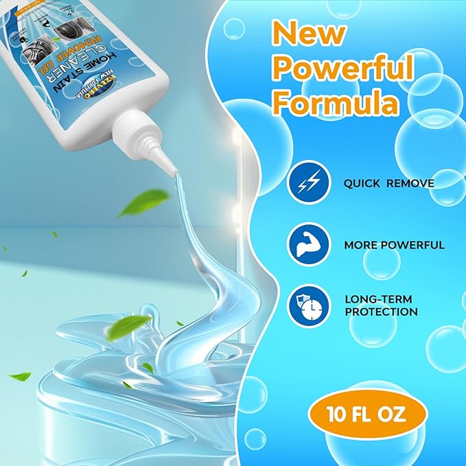 Mold Stain Remover Gel, Front Load Washer Mold Remover for Washing Machine Gasket Rubber Seal Home Stain Cleaner Gel for Grout Caulk, Bathroom, Shower, Bathtub, Refrigerator Cleaning Solution 10 Fl Oz