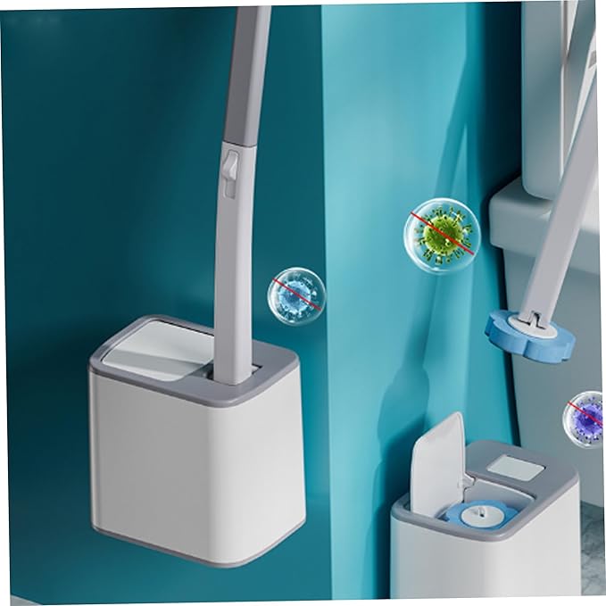 Disposable Toilet Cleaning System|Disposable Toilet Brush with 30 Refill Pads, Wall-Mounted Brush with Replacement Heads and Holders 360 Degree Cleaning for Bathtub Sink Wash Basin