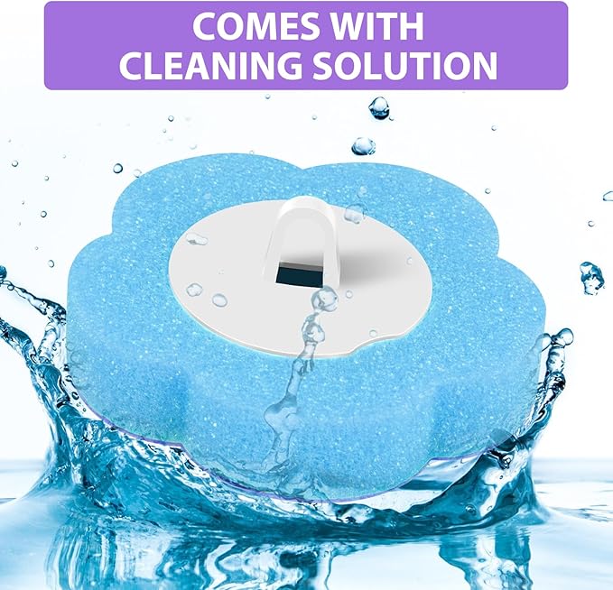 Disposable Toilet Brush Refills, Wall Mount Toilet Bowl Brush, Toilet Wand Refills with Extended Handle Cleaning Set, 360° Cleaning Toilet Brush Grip Suitable for Bathrooms (Grey Brush+18 Refills)