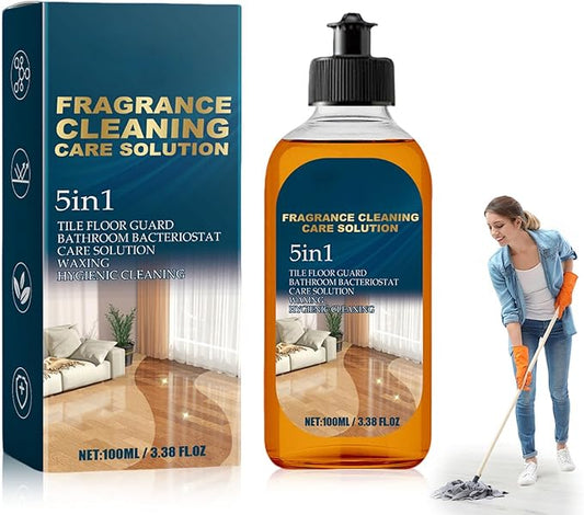5 in 1 Floor Cleaner, 2026 New 5 in 1 Fragrance Cleaning Care Solution, Dual-Action Stain and Odor Remover for Hardwood Floors, Natural Shine for Mopping Home Kitchen Bathroom (1 Pcs)