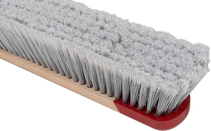 Harper 24 Inch Indoor Push Broom, Premium Heavy Duty Smooth-Surface Floor Cleaning with Flagged Bristles, Home and Garage Sweeping, Gray