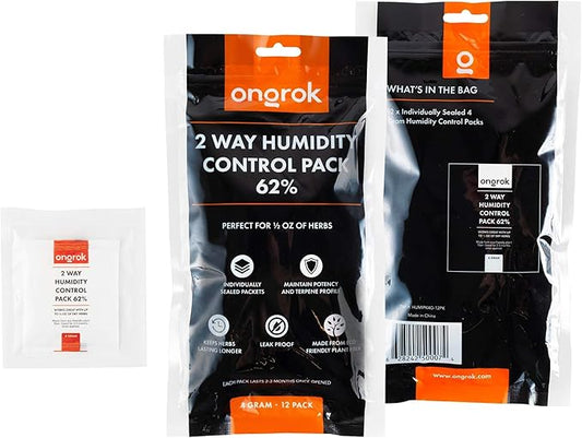 Size 4, 2 Way Humidity Control Packets, 62% RH, 12 Pack, Each Pack Good for up to 1/2 oz
