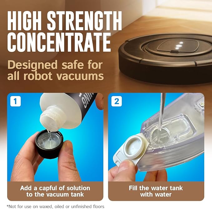 Samorillo Robot Vacuum Floor Cleaning Concentrate for Mops - 75+ Refills Per Bottle - Compatible with Roborock, Tineco, iFloor, Etc. - Hardwood & Multi-Surface - Made in USA - Non-Toxic, Residue-Free