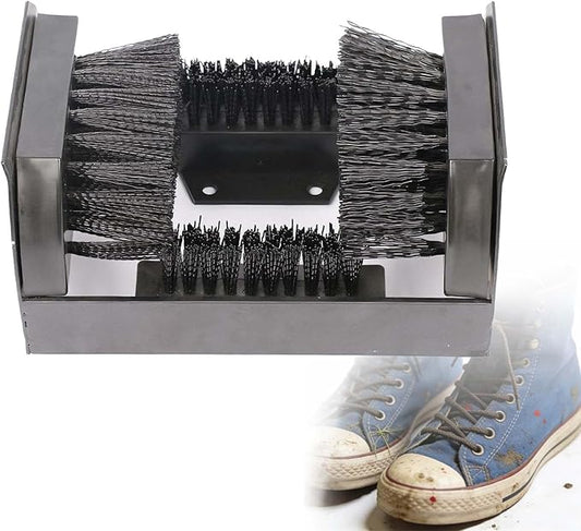 Boot Brush Scraper Outdoor, Heavy Duty Boot Scrubber & Shoe Cleaner Brush for Mud, Dirt & Snow – Durable Outdoor Boot Cleaner, 4-Sided Nylon Brush System, for Front Door, Entryway(Single)