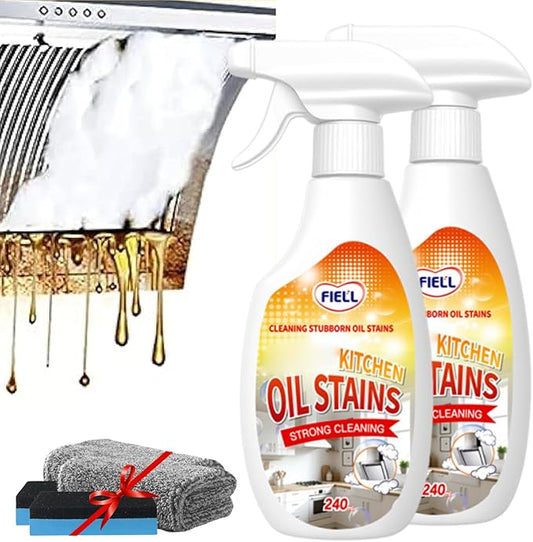 FIELL Heavy-Duty Kitchen Degreaser Foam Cleaner, 8.46 fl.oz Clean Kitchens Up Kitchen Oil Cleaner, Multipurpose Oil Stain Remover Spray, Multi functiona Foam Cleaner Spray (2PCS)