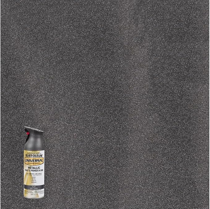 Rust-Oleum 271473 Universal All Surface Metallic Spray Paint, 11 oz, Flat Soft Iron