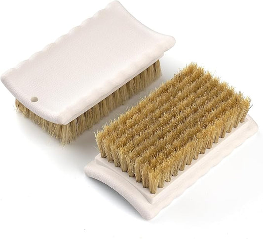 Soft Bristle Cleaning Brush, 2 Pack Natural Boar Bristle Laundry Brushes, Small Scrub Brush Effectively Removes Tough Stains from Carpet Shoes Clothes Upholstery Leather