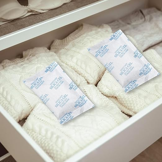 Absorbking Silica Gel Packets, 100 Gram 12 Packs Food Safe Moisture Absorbers, Desiccant Packs for Storage, Reusable Desiccant for Foods, Storage Bins, 3D Filaments, Electronics, Safes
