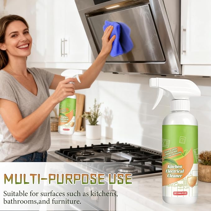 2pcs Electrolyzed Ion Kitchen Cleaner Spray, Fly Cleanse Natural Formula to Household Kitchen Appliances Spray Cleaner, Multi-Purpose Kitchen Appliance Cleaner for Hold,Oven,Stove,Range Hood