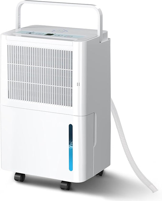 2500 Sq.Ft Dehumidifiers with Drain Hose for Home, Portable 30 Pints Large Room Dehumidifier with Smart Humidity Control, 24H Timer, 3 Working Modes for Bathroom & Bedroom