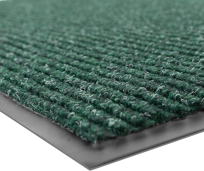 Notrax 109 Brush Step Carpeted Indoor/Outdoor Entrance Mat for Home or Office, 3' X 6', Absorbent Slip Resistant Heavy Duty Entry Mat, Hunter Green, 109S0036GN