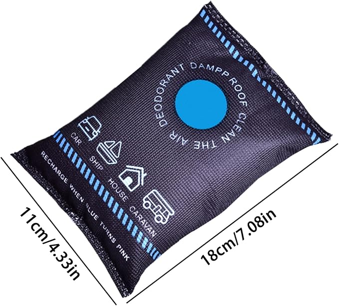 Auto Dampness Eliminator - Regenerable Silicone Granule Bag, Condensation Reducer, Spill Resistant Case | Interior Glass Clearer, Sedan SUV Truck Wardrobe Cellar Shed Apartment Boat Locker Marine
