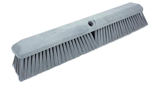 SPARTA Omni Sweep Plastic Push Broom Head, Heavy Duty, Industrial Broom With Color Code System For Outdoor, Indoor, Garage, Concrete, Patio, Kitchen, Bathroom, 18 Inches, Gray