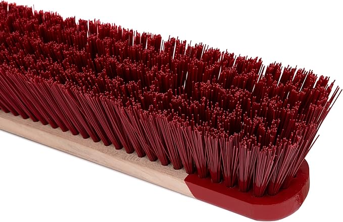 Harper 24 Inch Premium Indoor/Outdoor Wet/Dry, Dirt, Soil, Mulch All-Purpose Push Broom with Semi-Stiff Bristles, Grass and Oil, Wood Handle
