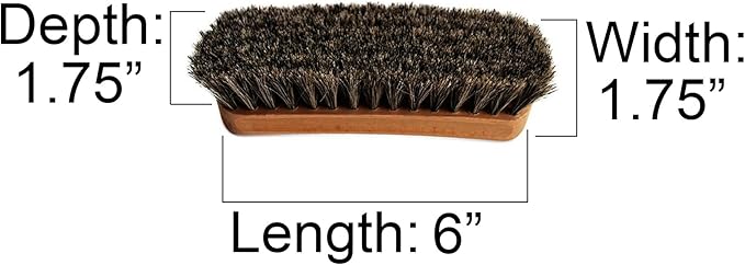 6" Mongolian Horsehair Shine Brush with Wood Handle (1 Pack, [6" Long] Horsehair Brush)
