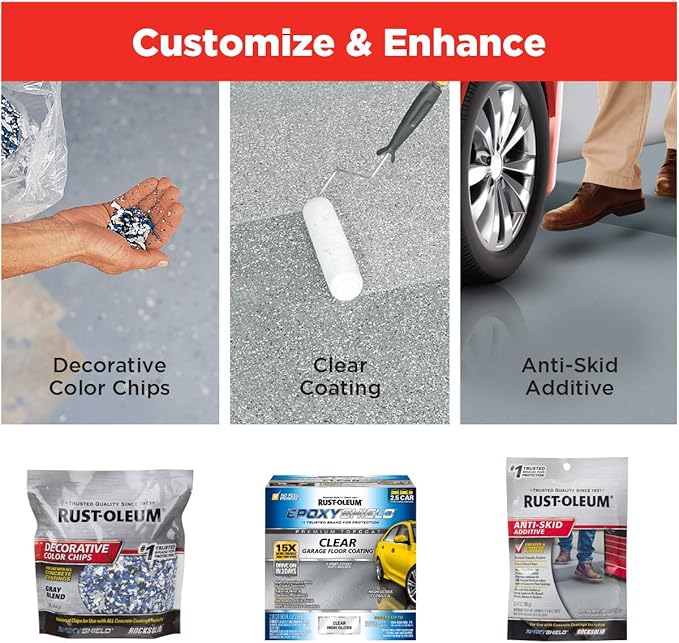 Rust-Oleum 261846 EPOXYSHIELD Garage Floor Coating Kit, 2.5 Car, Gloss Tan