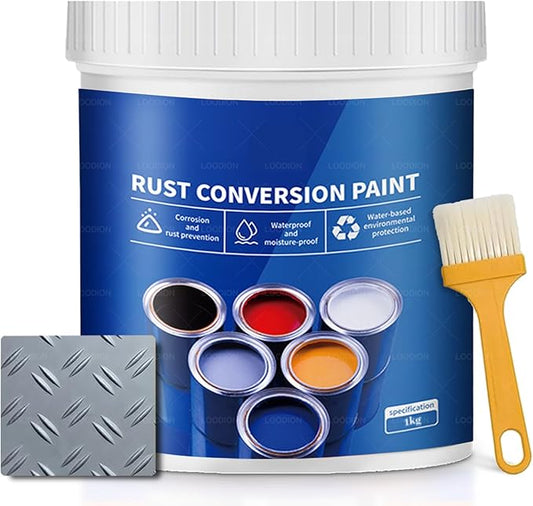 Rust Gel Rust Converter - 35.3 Fl Oz, Rust Remover for Metal, Anti Rust Paint with Brush, Eliminates Oxides from Aluminum, Cast Iron, and Steel (Grey,35.3 Fl Oz)