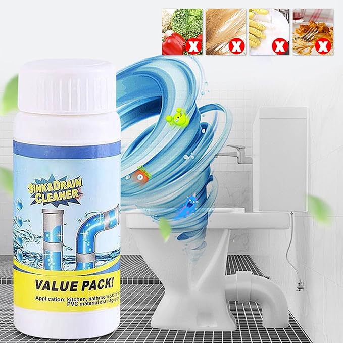 Foam Toilet Bowl Cleaner and Sink Drain Cleaner, Powerful Foaming Cleaner for Bathroom and Kitchen Pipes, Fast-Acting Drain Opener for Hair, Grease, Organic Clogs, Easy-to-Use Formula (1)