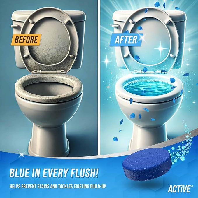 ACTIVE Automatic Toilet Bowl Cleaner and Pet Odor and Stain Eliminator - Includes 12ct Toilet Bowl Cleaner Tablets and 32oz Pet Stain Remover
