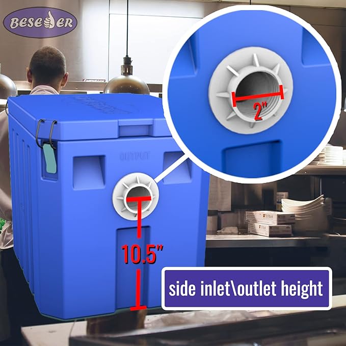 Commercial Grease Interceptor Trap 20 lb - Plastic Grease Trap Under Sink for Restaurant Cafe - Under Sink Grease Trap 10 GPM - Waste Water Oil-water Separator for Restaurant