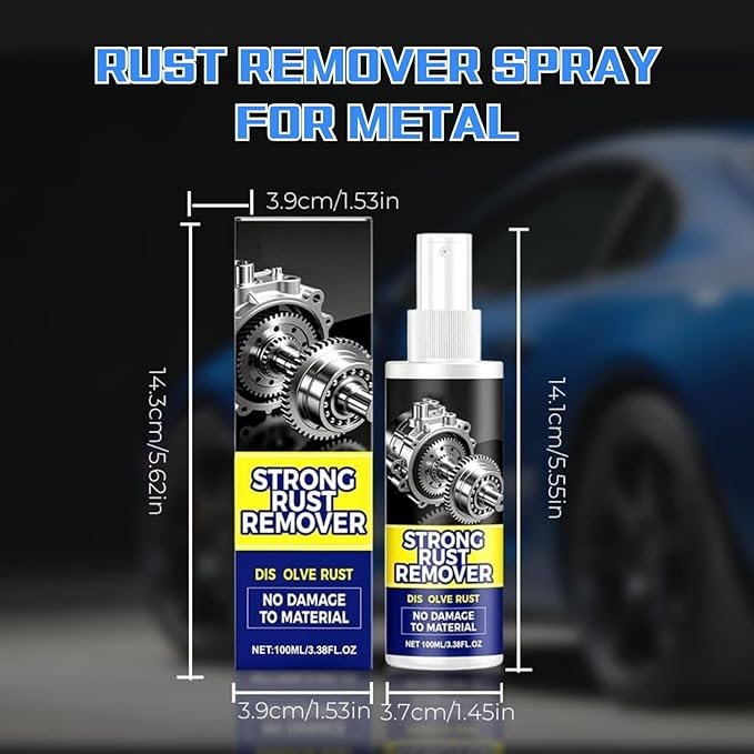 2PCS Rust Remover Spray for Metal, Multipurpose Rust Stain Remover Spray, Heavy Duty Metal Cleaner for Vehicles, Tools, Chains, and Iron Out Rust Stain Remover
